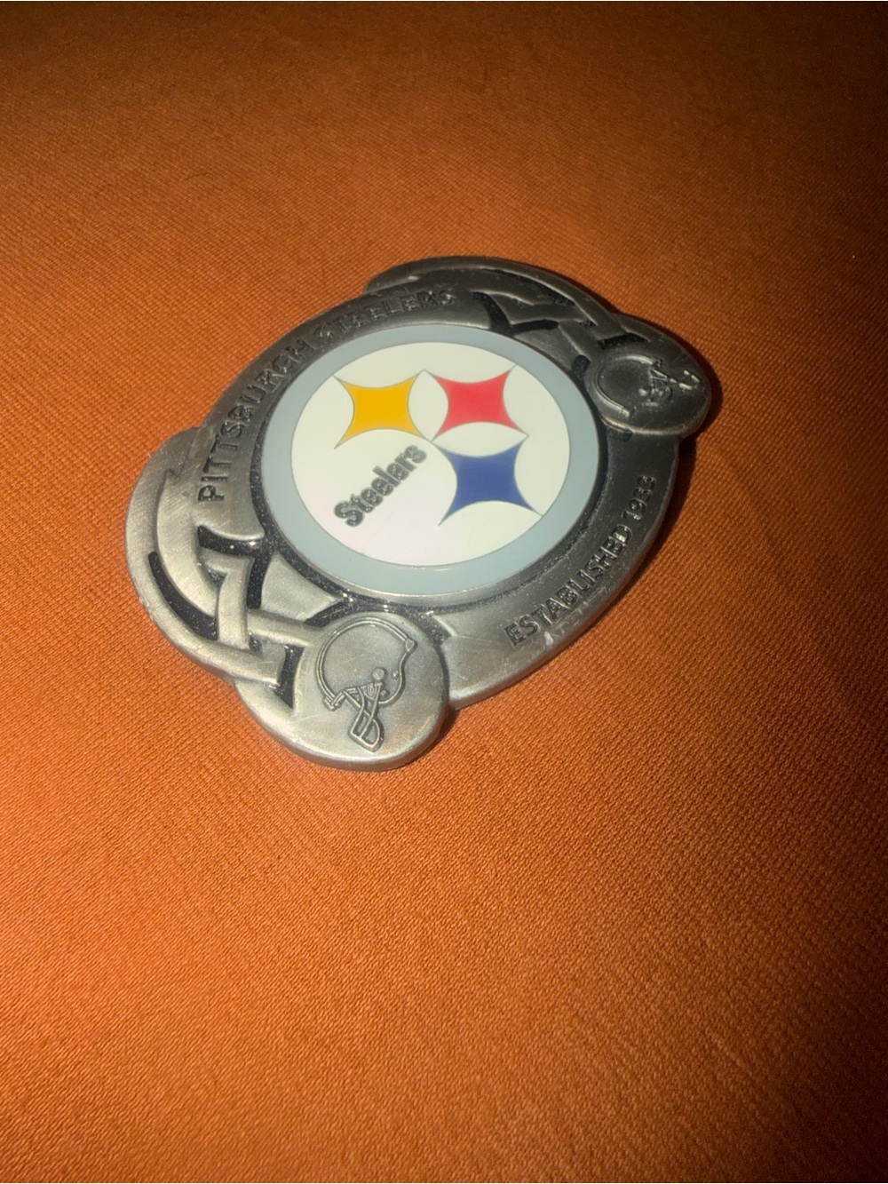 Pittsburgh Steelers (Siskiyou) Celtic design. Silver Belt Buckle - Silver